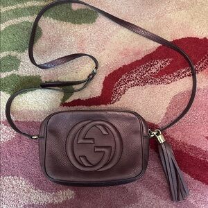 Gucci Plum Leather Crossbody with Tassel